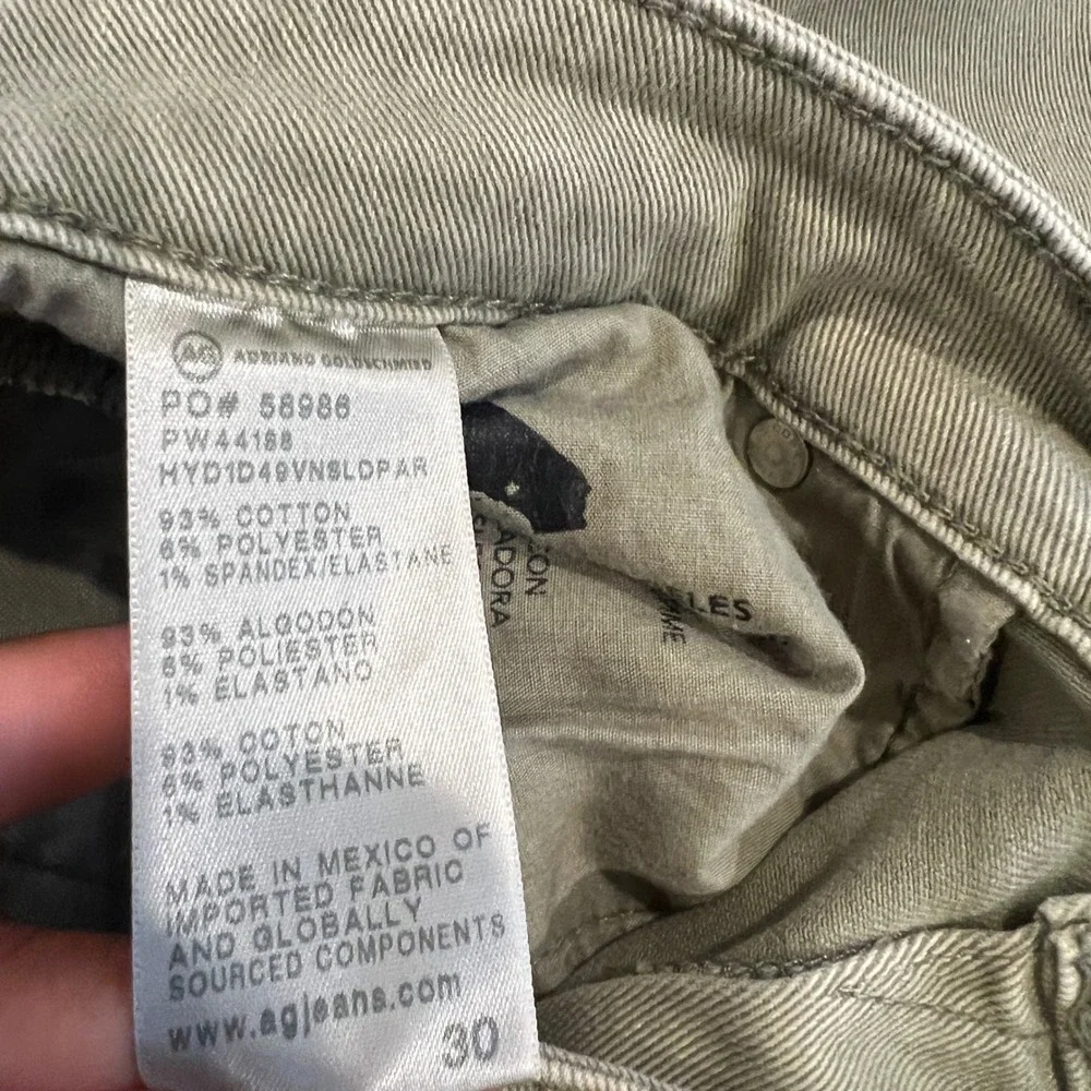 Adriano Goldschmied AG Saige Wide-Leg Crop Jeans Dusty Sage Green Sz 30 - Picture 8 of 8